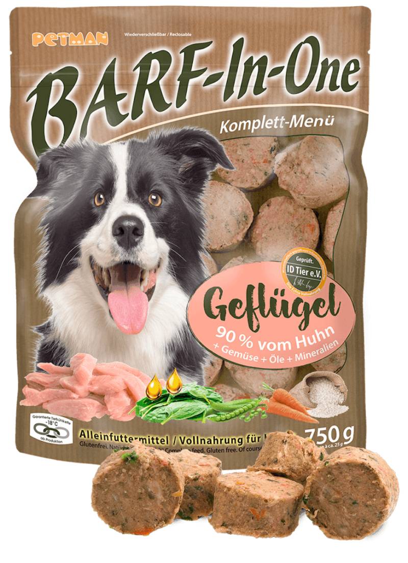 Petman Barf-in-one GEFLÜGEL 1 x 750g von PETMAN