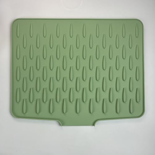 Abtropfmatte aus Silikon, Schwarz Abtropfmatte aus Silikon für Geschirr, Dish Drainagematte（green） von HUA JET