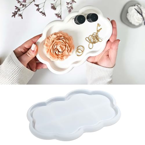 HUA JET DIY Epoxidharz-Silikonform für Tabletts – Wolken-Design, Ideal für Untersetzer, Teetabletts, Obst- und Schmucktabletts, Kunsthandwerk-Formen von HUA JET
