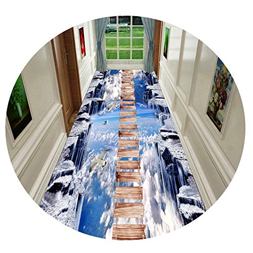 Teppich Läufer Hua Moderne 3D-Korridor Teppich, Läufer Fußmatten, rutschfeste Dekorative Matte Für Wohnzimmer- Und Küchentreppen, Schneidbar, Anpassbar (Size : 90x300cm) von HUA