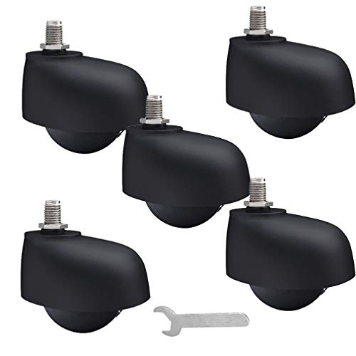 2" Bürostuhlrollen Lenkrollen,5er-Set Ersatz-Möbelrollen,360° Drehbar Hartbodenrollen Drehstuhlrollen Computertischrollen,Doppelrad,für Hartholzböden-Teppiche,Tragkraft 100kg (Schraubstange M10) von HUA0LUN