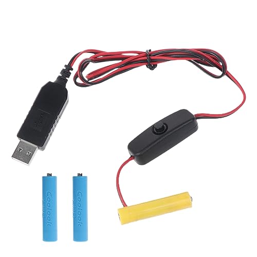 3 LR03 Batterieadapter USB Netzteilschalter Kabel Ersetzen von HUAANYA