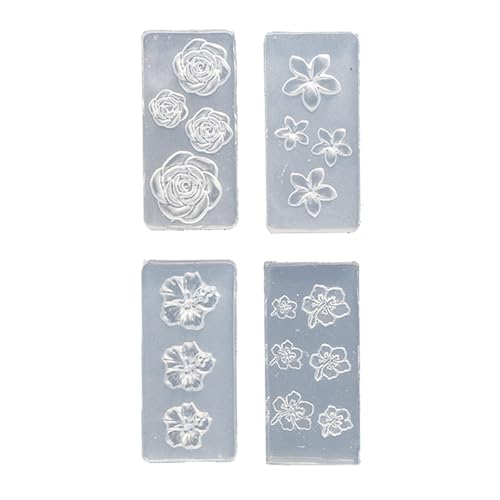 4pcs Künstlerische Nägel Design Set Mit Floralen Silikonformen Wiederverwendbare Skulptionsvorlagen Wiederverwendbare Nägel Kunstformen Wiederverwendbare Gelnägelkunst Silikonformen von HUAANYA