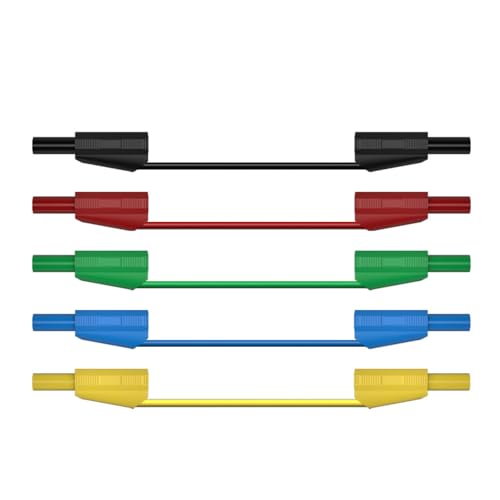 5pcs Silikon Isolierte Bananen Stecker Test Leads1M Stapelbare Multimeter Kabel Bananen Stecker Test Für Elektroniktests von HUAANYA