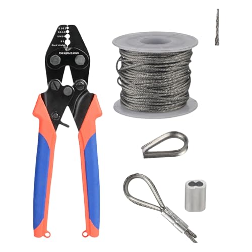 Drahtseil Crimping Werkzeug Mit Aluminium Crimping Rieings Ärmel Und Edelstahl Fingerhut Kits Drahtseil Schwankung Crimper von HUAANYA
