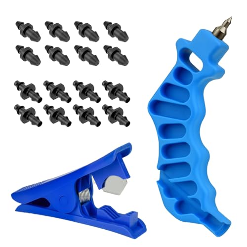 HUAANYA 2 In 1 Lochpuncher Und Rohrschneider Mit 16 Pcs Tropf Bewässerungsstopfen Und Emitter Insertion von HUAANYA