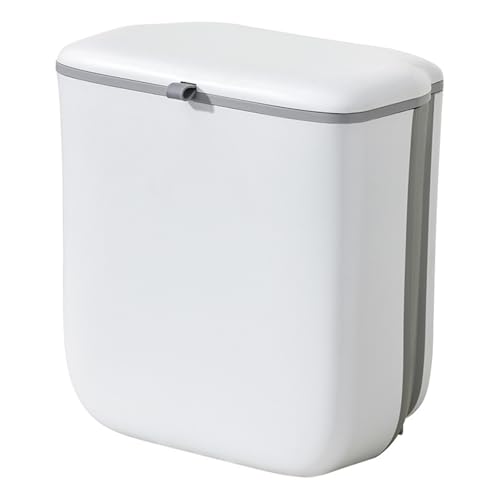 HUAANYA Retractables Wandmontierter Müllbehälter 9L Faltbares Design Wasserdichtes Deckel Küchenabfallabfälle Für Counter Waschbecken von HUAANYA