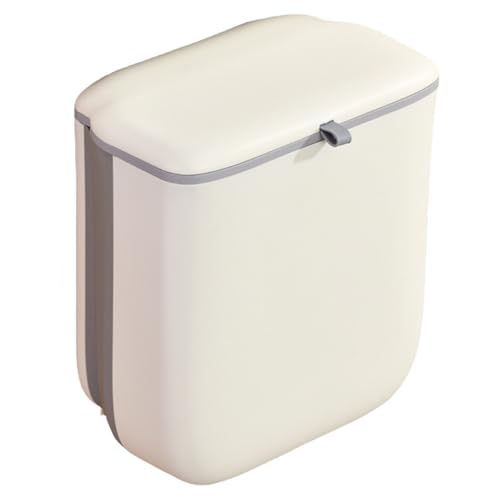 HUAANYA Retractables Wandmontierter Müllbehälter 9L Faltbares Design Wasserdichtes Deckel Küchenabfallabfälle Für Counter Waschbecken von HUAANYA