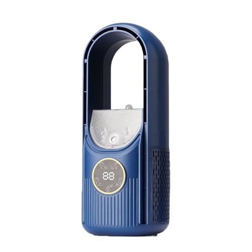Miniture Klimaanlagen-Ventilator, blattloser Ventilator, Verdunstungsluftkühler mit 6 Modi & 1–6 Stunden Timer & 7 Farben Nachtlicht, Eis, tragbarer USB-betriebener Tisch-Kühlventilator für Zuhause von HUAANYA