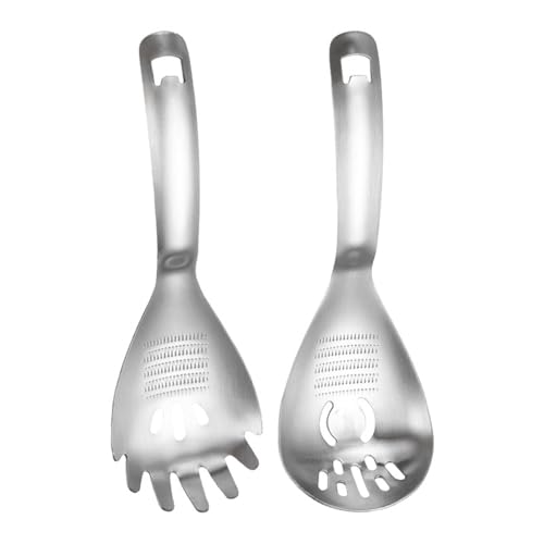 Packung Mit 2 Stabilem Sieb Löffel Praktischer Edelstahl Stahllöffel Perfekt Zum Entleeren Von Nudeln Und Suppen von HUAANYA