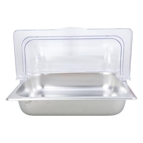 Praktische Edelstahl Arbeitsplatten Lebensmittel Servierschale Clear Roll Top Deckel Display Für Buffets Catering Verwendung Praktische Edelstahl Arbeitsplatten Lebensmittel Servierschale Clear Roll Top Deckel Display Für Buffets Catering Verwendung von HUAANYA