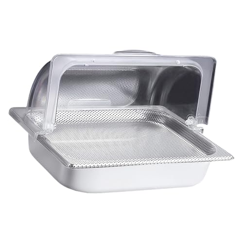 Praktische Edelstahl Arbeitsplatten Lebensmittel Servierschale Clear Roll Top Deckel Display Für Buffets Catering Verwendung von HUAANYA