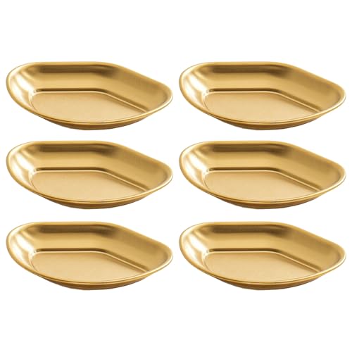 Set Von 6 Einzigartigen Edelstahl Miniaturschalen Vorspeisenplatten Für Saucen Und Gewürze Mit Einfacher Reinigung von HUAANYA