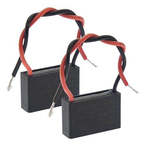(2er-Pack) CBB61 450V AC 0.8UF 5% 50/60Hz Anlaufkondensator Metallisierte Polypropylenfolie für Deckenventilator-Motorstart von HUABAN