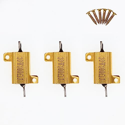 3 Stück 10W 100 Ohm Hochleistungs-Drahtwiderstand mit Aluminiumgehäuse und Schrauben von HUABAN