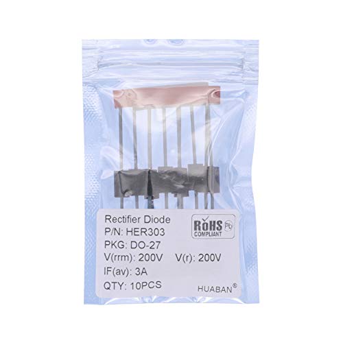 HUABAN 10PCS HER303 High Efficiency Rectifier Diode 3A 200V 50-70ns DO-201AD (DO-27) Axial 3 Amp 200 Volt von HUABAN