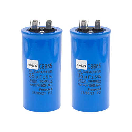 HUABAN 2 Stück 35 uF Start-Kondensator CBB65 450V 50/60Hz Aluminiumgehäuse für Klimaanlagen von HUABAN