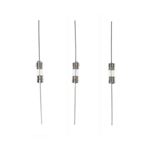 HUABAN 20 Stücke 6.3A 6.3 Amp 3.6 * 10mm 250V Glas-Sicherung träge mit Anschlussleitungen von HUABAN