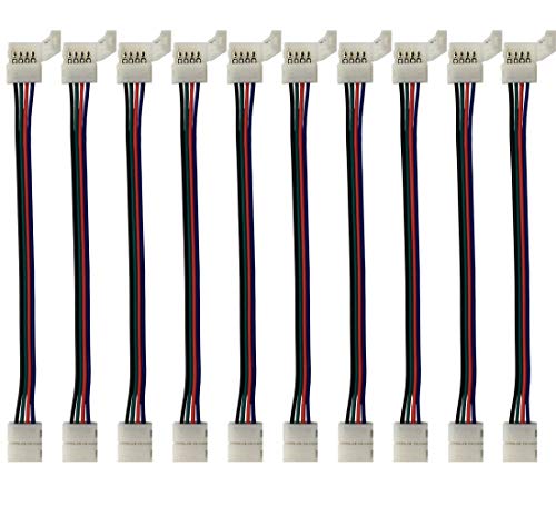 10 stück/pack 4 pin RGB 10mm LED-Anschluss-Streifen zu Streifen Jumper für 5050 RGB LED Streifen Solderless，rgb schnellverbinder，rgb verbinder，rgb ecke von HUABLUE