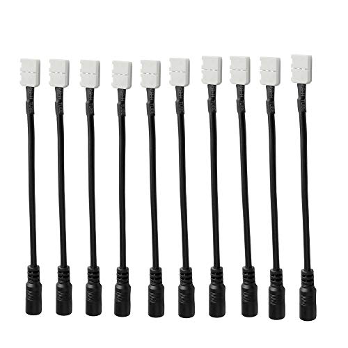 HUABLUE 10pcs/pack 2 Pin 8 mm LED DC Connector Schnellverbinder Anschlusskabel 3528 2835 Monochrom LED Strip Streifen von HUABLUE
