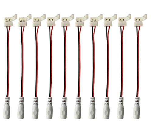 10pcs/pack 2 Pin 8 mm LED Connector Schnellverbinder Anschlusskabel DC Buchse auf Strip Clip für 8mm 3528 2835 Monochrom LED Strip Streifen ，für Streifen zu Streifen, led schnellverbinder 2polig von HUABLUE