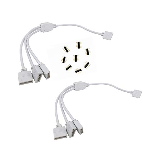 2pcs/Pack Weiß 5Pin LED Splitter Kabel Y Splitter Verteiler Kabel LED Stripe Verbinder für 1 zu 3 SMD 5050 3528 RGBW LED Streifen (30cm) von HUABLUE