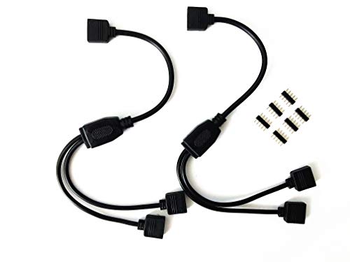 2pcs/Pack schwarz 5Pin LED Splitter Kabel Y Splitter Verteiler Kabel LED Stripe Verbinder für Eine zu Zwei SMD 5050 3528 RGBW LED Streifen (30cm) von HUABLUE