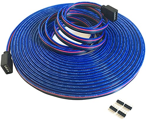 4-polig 10m RGB Verlängerungskabel Linie LED Kabel RGB Verbinder für LED-Strip-RGB5050/ RGB3528 LED Streifen Licht Band Lampe(10m/32.8ft)[Energieklasse A++] von HUABLUE