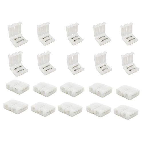 HUABLUE 30pcs/pack SMD 3528 2835 5050 8mm LED Streifen Verbindung 2 Polig Schnell Verbinder Connector 8mm gerade ohne Löten von HUABLUE