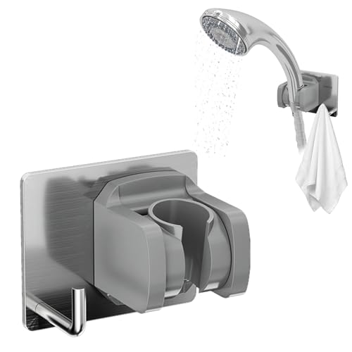 Duschhalterung Ohne Bohren,Duschkopfhalterung Ersatz,Selbstklebende Duschhalterung - Universelle Wandhalterung für Handbrausen, Wasserdicht, Stabil, Chrom-Optik, Werkzeuglose Einfache Montage Duschhalterung Ohne Bohren,Duschkopfhalterung Ersatz,Selbstklebende Duschhalterung - Universelle Wandhalterung für Handbrausen, Wasserdicht, Stabil, Chrom-Optik, Werkzeuglose Einfache Montage von HUAEDNWKYI