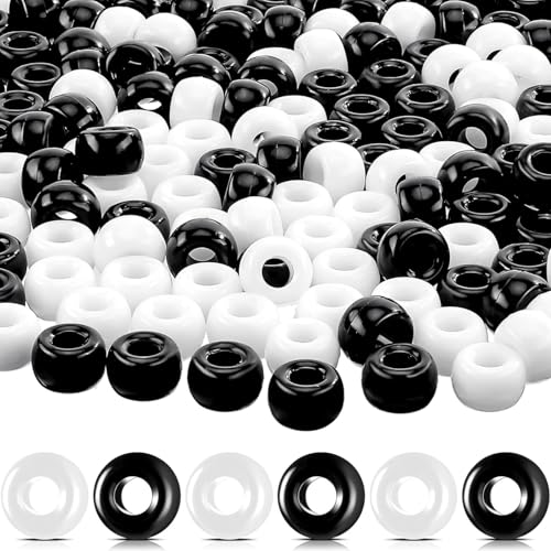 Pony Perlen Acryl Schwarz-Weiß-Mix Große Löcher DIY Schmuckherstellung 1000 Stück 6x8 mm Pony Perlen Acryl Schwarz-Weiß-Mix Große Löcher DIY Schmuckherstellung 1000 Stück 6x8 mm von HUAEDNWKYI