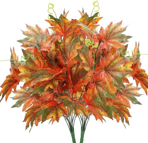 HUAESIN 2 Pcs Künstliche Pflanzen Kunstpflanzen Ahorn Herbstdeko Plastikpflanzen Unechte Pflanzen Künstlich Sträucher für Hause Küche Balkon Herbst Außenbereich Garten Topf Dekoration Rot HUAESIN 2 Pcs Künstliche Pflanzen Kunstpflanzen Ahorn Herbstdeko Plastikpflanzen Unechte Pflanzen Künstlich Sträucher für Hause Küche Balkon Herbst Außenbereich Garten Topf Dekoration Rot von HUAESIN