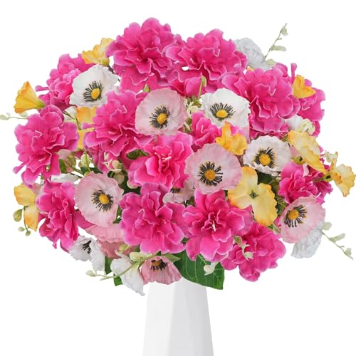 HUAESIN 6pcs Kunstblumen Künstliche Mohnblumen wie echt Pflanzen Blumen Fake Blumen Deko Blumen Künstlich Kunst Blumen Kunstblumenstrauss für Braut Hochzeit Home Party Blumengesteck HUAESIN 6pcs Kunstblumen Künstliche Mohnblumen wie echt Pflanzen Blumen Fake Blumen Deko Blumen Künstlich Kunst Blumen Kunstblumenstrauss für Braut Hochzeit Home Party Blumengesteck von HUAESIN