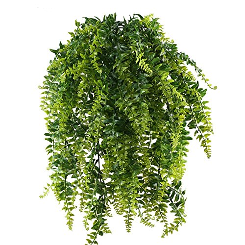 MIHOUNION 2 Pcs Farn Künstlich Kunstpflanzen Hängend Hängepflanzen Künstliche Grünpflanze Kunststoff Pflanzen Kunstpflanzen für Draussen Balkon Topf Hochzeit Garten Deko MIHOUNION 2 Pcs Farn Künstlich Kunstpflanzen Hängend Hängepflanzen Künstliche Grünpflanze Kunststoff Pflanzen Kunstpflanzen für Draussen Balkon Topf Hochzeit Garten Deko von HUAESIN
