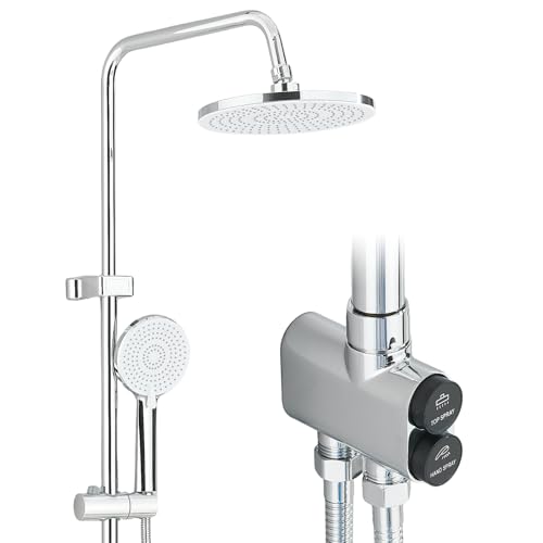 HUAHOMDY Regendusche ohn Armatur Chrom Duschsystem 25 cm Rund Regendusche und 3 Strahlarten Duschkopf Duschsäule Duschset ohne Armatur für Dusche HUAHOMDY Regendusche ohn Armatur Chrom Duschsystem 25 cm Rund Regendusche und 3 Strahlarten Duschkopf Duschsäule Duschset ohne Armatur für Dusche von HUAHOMDY