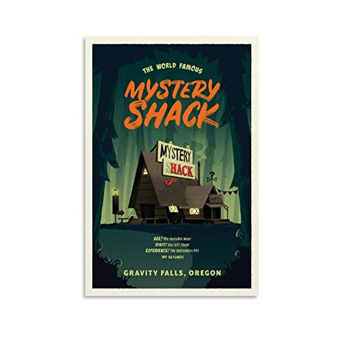 HUAIREN Gravity Falls – Mystery Shack Reise-Poster, Druck, Dekoration, Geschenk, Leinwand, Wandkunst für Raumdekoration, Familie, Schlafzimmer, Badezimmer, ästhetisches Poster, 20 x 30 cm von HUAIREN