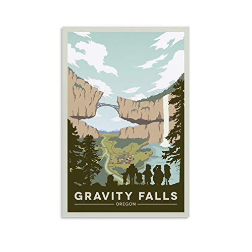 HUAIREN Gravity Falls National Park Reiseposter Druck Dekor Geschenk Leinwand Wandkunst für Raumdekoration Familie Schlafzimmer Badezimmer Ästhetisches Poster 40 x 60 cm von HUAIREN