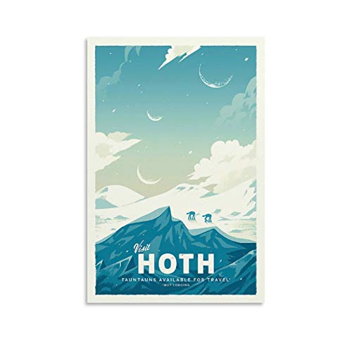 HUAIREN Hoth – Star Wars Minimalistisches Anime-Retro-Reise-Poster, Kunstdruck auf Leinwand, Wandkunst für Raumdekoration, Familienschlafzimmer, Badezimmer, ästhetisches Poster, 30 x 45 cm von HUAIREN