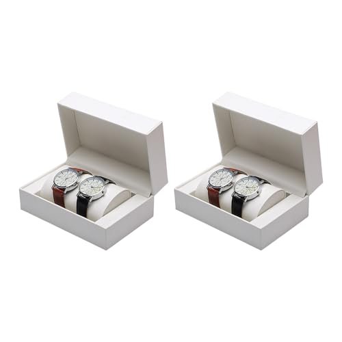 HUAJINGKEJI Doppelschichtiges PU-Uhrengehäuseset, kompaktes, staubdichtes Design, Uhrensammlung, Organizer für luxuriöse Uhren, Organisation, Schmuckvitrine mit weichem Futter von HUAJINGKEJI