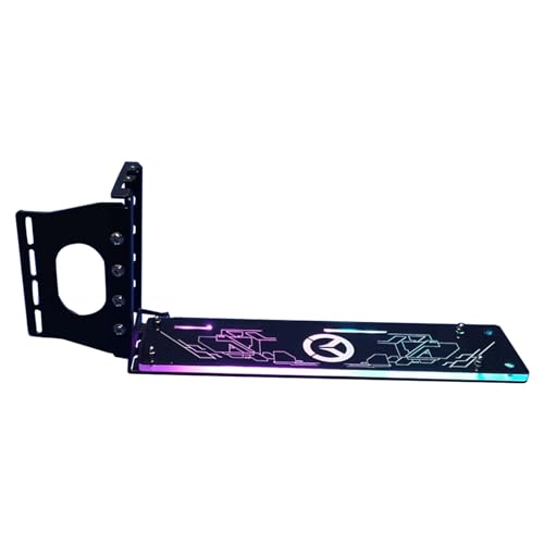 HUAJINGKEJI Vertikale Grafikkartenhalter-Halterung, GPU-Ständer/Basis für Chassis-Halterung mit LED, 5 V oder 12 V, 3-polig, ARGB-Synchronisation von HUAJINGKEJI