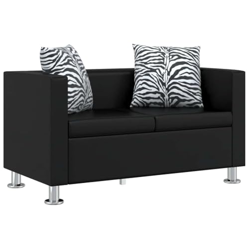 HUAKEHOM 2-Sitzer Sofa Couch Loungesofa Relaxsofa Relaxcouch Kunstleder Schwarz von HUAKEHOM