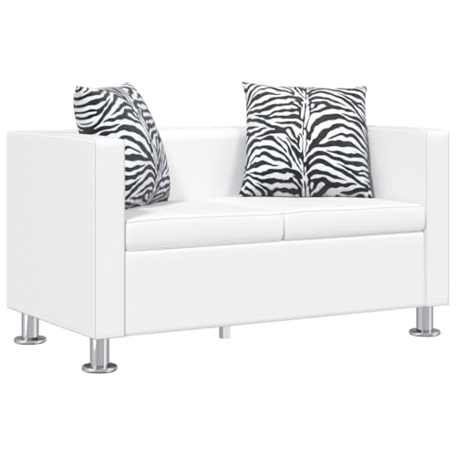 HUAKEHOM 2-Sitzer Sofa Couch Loungesofa Relaxsofa Relaxcouch Kunstleder Weiß von HUAKEHOM