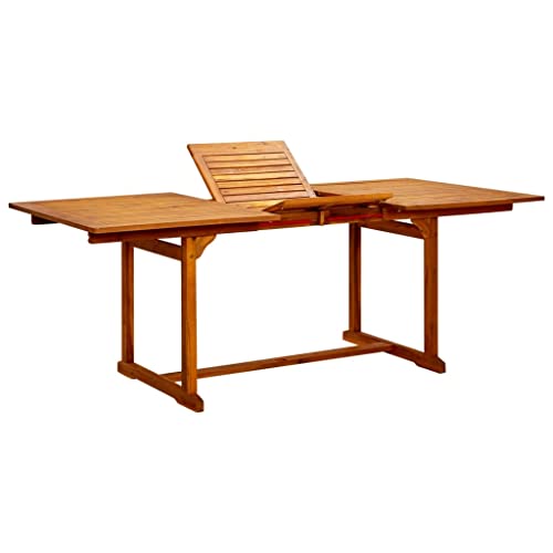 HUAKEHOM Akazienholz Gartentisch Ausziehbar Tisch Esstisch Gartenmöbel Holztisch Garten-Esstisch (150-200) x100x75 cm Massivholz Akazie von HUAKEHOM