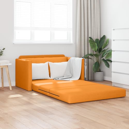 HUAKEHOM Boden-Sofa-Bett 2-in-1 Senfgelb 124x71x78 cm Stoff von HUAKEHOM