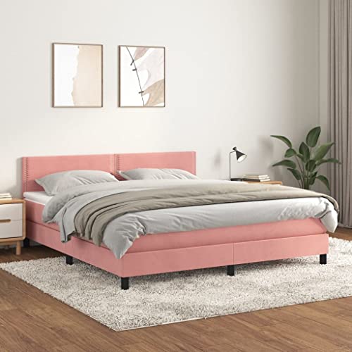 HUAKEHOM Boxspringbett mit Matratze Polsterbett Einzelbett Bett Hotelbett Bettgestell Bettrahmen Lattenrost Schlafzimmerbett Rosa 160x200 cm Samt HUAKEHOM Boxspringbett mit Matratze Polsterbett Einzelbett Bett Hotelbett Bettgestell Bettrahmen Lattenrost Schlafzimmerbett Rosa 160x200 cm Samt von HUAKEHOM