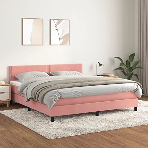 HUAKEHOM Boxspringbett mit Matratze Polsterbett Einzelbett Bett Hotelbett Bettgestell Bettrahmen Lattenrost Schlafzimmerbett Rosa 180x200 cm Samt HUAKEHOM Boxspringbett mit Matratze Polsterbett Einzelbett Bett Hotelbett Bettgestell Bettrahmen Lattenrost Schlafzimmerbett Rosa 180x200 cm Samt von HUAKEHOM