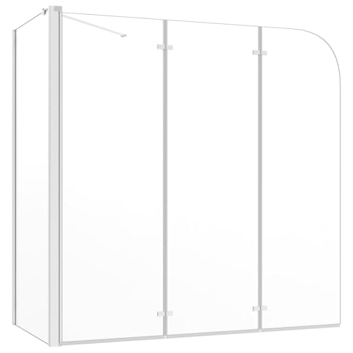 HUAKEHOM Duschabtrennung Badewannenfaltwand Badewannenaufsatz Duschwand Duschtrennwand Duschkabine Faltwand 120x69x130 cm Hartglas Transparent von HUAKEHOM