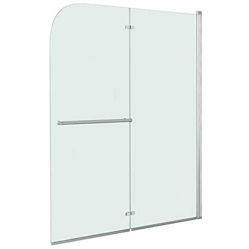 HUAKEHOM Duschkabine 2 Paneele Duschwand Faltwand Duschabtrennung Badewannenaufsatz Badewannenfaltwand Badewanne ESG 6 mm Sicherheitsglas 120 x 140 cm von HUAKEHOM