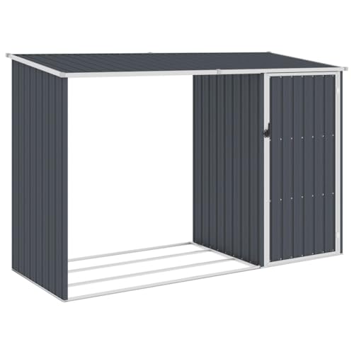HUAKEHOM Garten Brennholzlager Kaminholzunterstand Brennholzregal Unterstand Gerätehaus Gartenhaus Schuppen Anthrazit 245x98x159 cm Verzinkter Stahl HUAKEHOM Garten Brennholzlager Kaminholzunterstand Brennholzregal Unterstand Gerätehaus Gartenhaus Schuppen Anthrazit 245x98x159 cm Verzinkter Stahl von HUAKEHOM