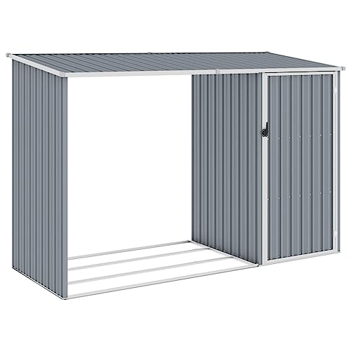 HUAKEHOM Garten Brennholzlager Kaminholzunterstand Brennholzregal Unterstand Gerätehaus Gartenhaus Schuppen Grau 245x98x159 cm Verzinkter Stahl HUAKEHOM Garten Brennholzlager Kaminholzunterstand Brennholzregal Unterstand Gerätehaus Gartenhaus Schuppen Grau 245x98x159 cm Verzinkter Stahl von HUAKEHOM